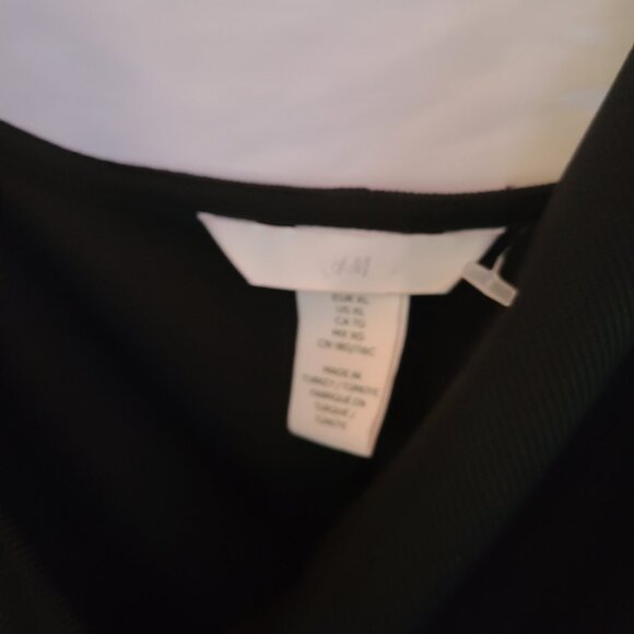 H&M Women Black Cocktail Dress XL Crossover Front Ruched Side Spaghetti Strap - Picture 4 of 5